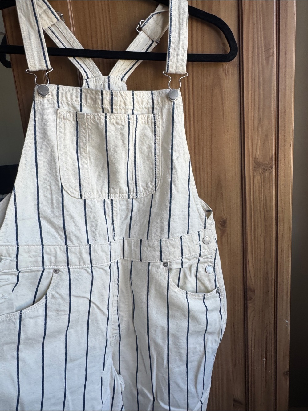 Universal Thread White & Navy Striped Overalls Size 8 100% cotton - Picture 3 of 6